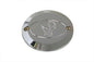 Chrome V-TWIN Skull Ignition System Cover with 2-hole design for motorcycle electrical system, horizontal style.