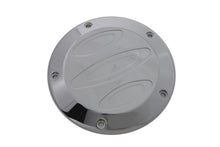 Load image into Gallery viewer, V-TWIN chrome contour 5-hole derby cover for drive line, shiny and detailed, designed for motorcycle engine protection and style.
