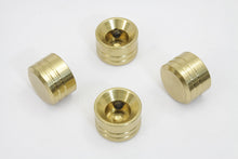 Load image into Gallery viewer, V-TWIN brass cylinder head bolt cover for engine, showing detailed metal finish and precise fit for V-TWIN motorcycle engines.