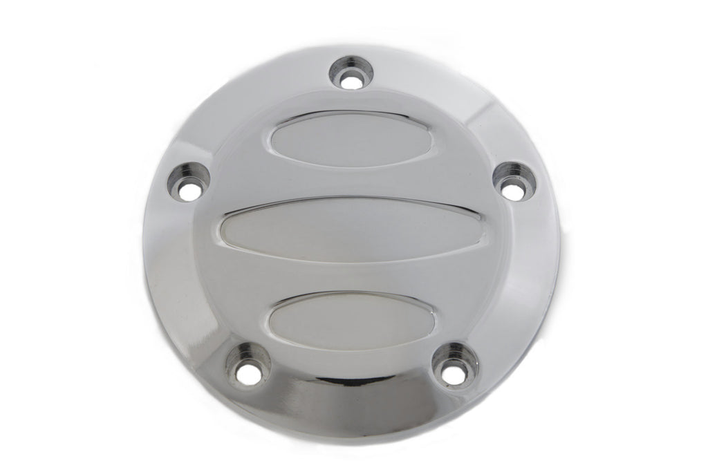 V-Twin 5 Hole Contour Ignition System Cover for motorcycle electrical components, showcasing the black metal cover with five bolt holes.