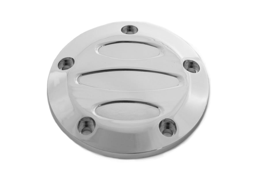 V-TWIN 5 hole contour ignition system cover for electrical components, with a sleek finish and precise fit for motorcycle ignition systems.