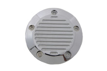 Load image into Gallery viewer, V-Twin Chrome 5-Hole Ball Milled Ignition System Cover for motorcycle electrical system, featuring a polished chrome finish and detailed design.