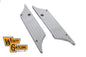 V-TWIN Wyatt Gatling saddlebag face plate for seat and saddlebag, featuring detailed metal design and mounting hardware.