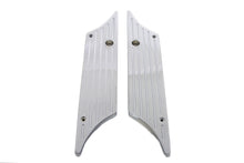 Load image into Gallery viewer, V-TWIN Wyatt Gatling saddlebag face plate for seat and saddlebag, featuring a detailed metal design for motorcycle customization.