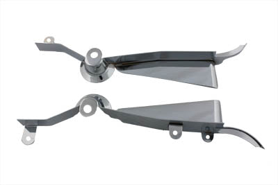 Chrome V-Twin Saddlebag Filler Panel Kit for seat and saddlebag, featuring sleek chrome finish and easy installation.
