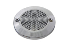 Load image into Gallery viewer, V-TWIN chrome 2-hole perforated ignition system cover for motorcycle electrical components, featuring a polished metal finish.