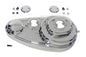 V-TWIN chrome 45-inch outer primary cover kit for side valve motorcycle engine, with polished chrome finish and detailed branding.