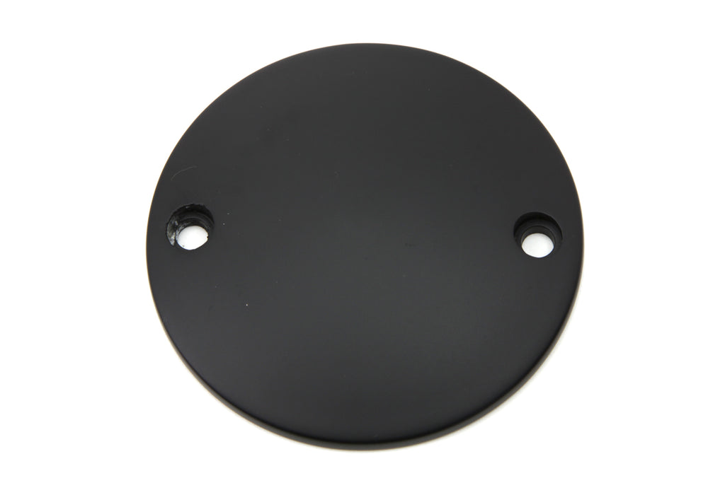 V-TWIN black smooth domed ignition system cover for motorcycle electrical components, with a sleek black finish and rounded design.