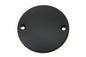 V-TWIN black smooth domed ignition system cover for motorcycle electrical components, with a sleek black finish and rounded design.