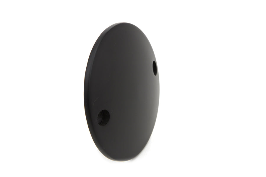 V-TWIN black smooth domed ignition system cover for electrical components, designed for motorcycle ignition systems.
