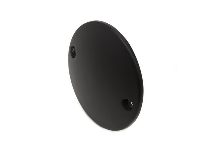 V-TWIN black smooth domed ignition system cover for motorcycle electrical components, durable and sleek black finish.