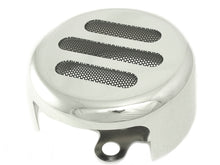 Load image into Gallery viewer, Chrome V-TWIN slotted round horn cover for electrical systems, featuring a sleek, polished finish and classic round design.
