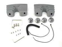 Load image into Gallery viewer, V-TWIN silver engine head bolt and spark plug cover kit with bolts and covers installed on a motorcycle engine.