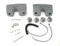 V-TWIN silver engine head bolt and spark plug cover kit with bolts and covers installed on a motorcycle engine.