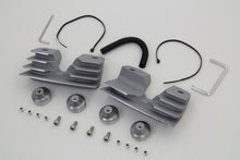 Load image into Gallery viewer, V-Twin silver engine head bolt and spark plug cover kit showing shiny metal components on a motorcycle engine.