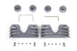 V-TWIN silver head bolt and spark plug cover kit for engine, featuring polished metal finish and detailed components.
