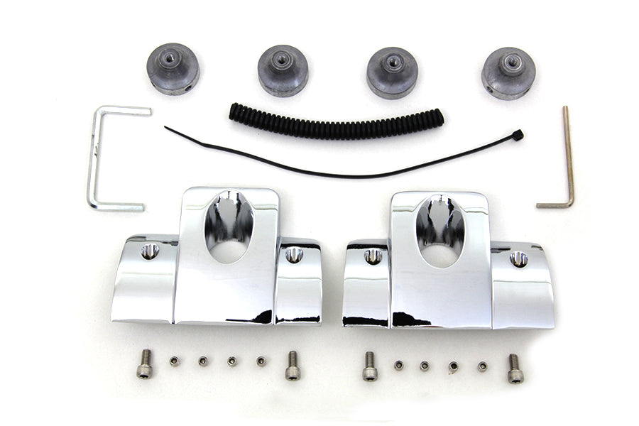 Chrome V-Twin V-TWIN head bolt and spark plug cover kit for motorcycle engine, featuring polished metal finishes.
