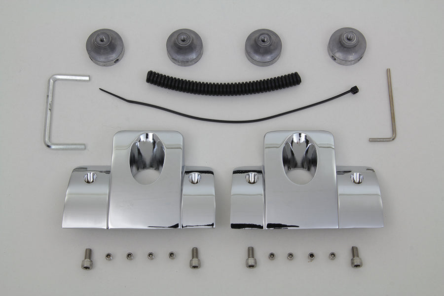 Chrome V-Twin V-TWIN head bolt and spark plug cover kit for engine, featuring polished metal finish and detailed design.