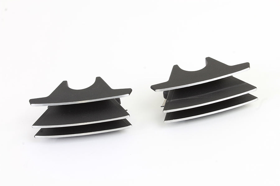 V-Twin M8 finned black spark plug cover set for engine, featuring metallic finish and precise fit for M8 spark plugs.
