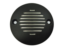 Load image into Gallery viewer, V-TWIN grooved black ignition system cover with two holes, designed for electrical motorcycle applications.