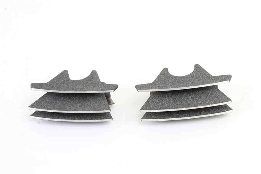 V-Twin M8 finned spark plug cover set for engine, granite finish, durable metal construction, enhances engine appearance.