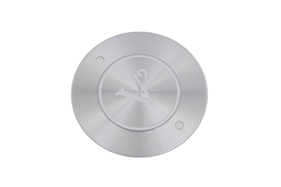 Bright silver V-TWIN V2 Ignition System cover for electrical components, featuring a sleek metallic finish.