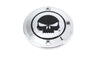 Chrome V-TWIN Skull Ignition System Cover with 2-Hole design for motorcycle electrical ignition components.