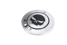 Load image into Gallery viewer, Chrome V-TWIN Skull Ignition System Cover with 2-hole design, electrical component accessory for motorcycle ignition systems.