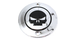 Load image into Gallery viewer, Chrome V-Twin Skull Ignition System Cover with two holes, designed for motorcycle electrical components.