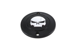 Load image into Gallery viewer, V-TWIN Skull Ignition System Cover in black with two mounting holes, designed for motorcycle electrical components.