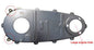 V-TWIN Raw Inner Primary Cover for drive line, showing the metallic finish and detailed design on the V-TWIN motorcycle part.