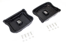 Load image into Gallery viewer, V-TWIN Black Accent XL Rocker Box Cover Set for motorcycle engine with black finish and chromed accents, part number 42-1220c.