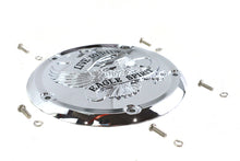 Load image into Gallery viewer, Chrome V-TWIN Eagle Spirit derby cover for drive line, featuring detailed eagle design, fits V-TWIN motorcycle models.