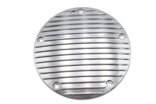 Load image into Gallery viewer, Chrome V-TWIN 80-inch Finned Derby Cover for drive line, showcasing a sleek, polished design with detailed finned styling.