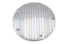 Load image into Gallery viewer, Chrome V-Twin 80-inch Finned Derby Cover for drive line, showcasing polished metal with detailed finned design.