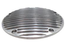 Load image into Gallery viewer, Chrome V-Twin 80-inch Finned Derby Cover for drive line applications, designed for Harley-Davidson motorcycles.
