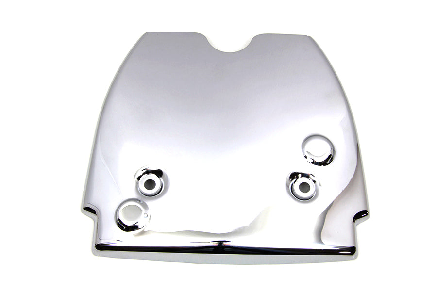 Chrome V-TWIN Battery Top Frame Cover for Drive Line, designed for motorcycles, featuring a sleek chrome finish and durable construction.