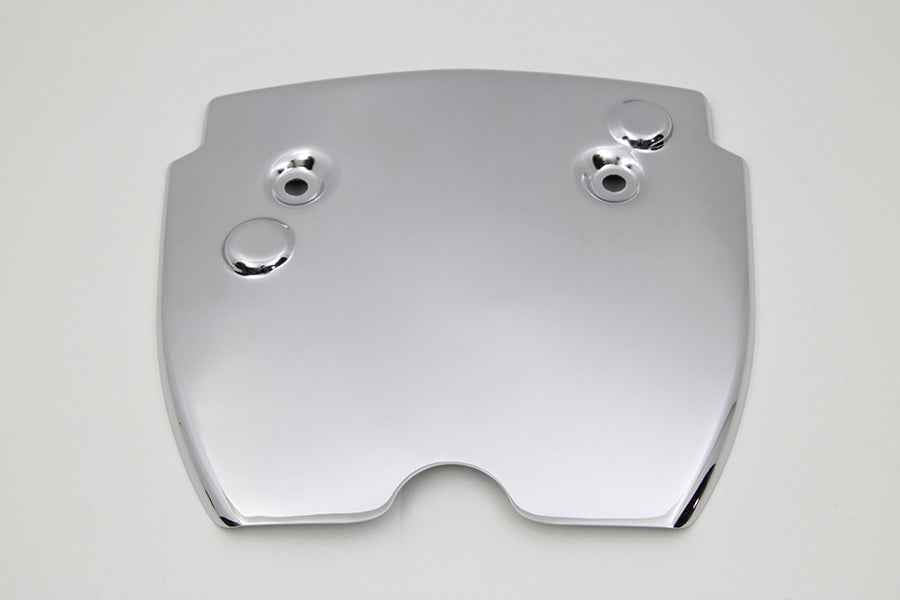 Chrome V-TWIN Drive Line Battery Top Frame Cover for V-TWIN motorcycles, featuring a polished chrome finish and precise fit.