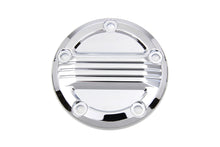 Load image into Gallery viewer, V-TWIN chrome air flow ignition system cover for motorcycle electrical components, with a sleek chrome finish and detailed design.