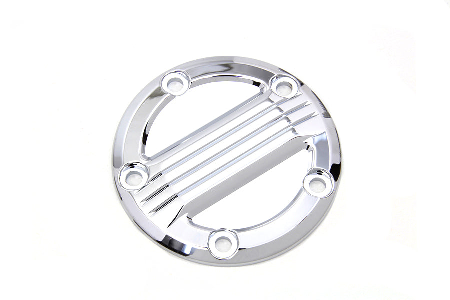 V-TWIN chrome air flow ignition system cover for motorcycle electrical components, featuring a sleek chrome finish and ventilation design.