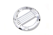 Load image into Gallery viewer, V-TWIN chrome air flow ignition system cover for motorcycle electrical components, featuring a sleek chrome finish and ventilation design.