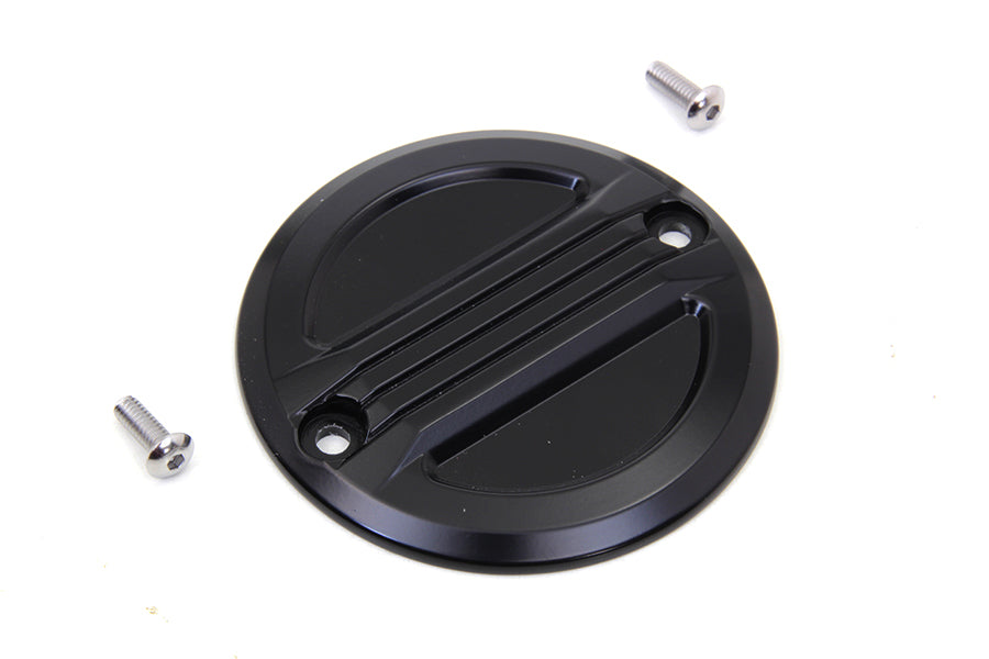 Black V-Twin Air Flow Ignition System Cover for motorcycle electrical components, with a sleek finish and ventilation design.