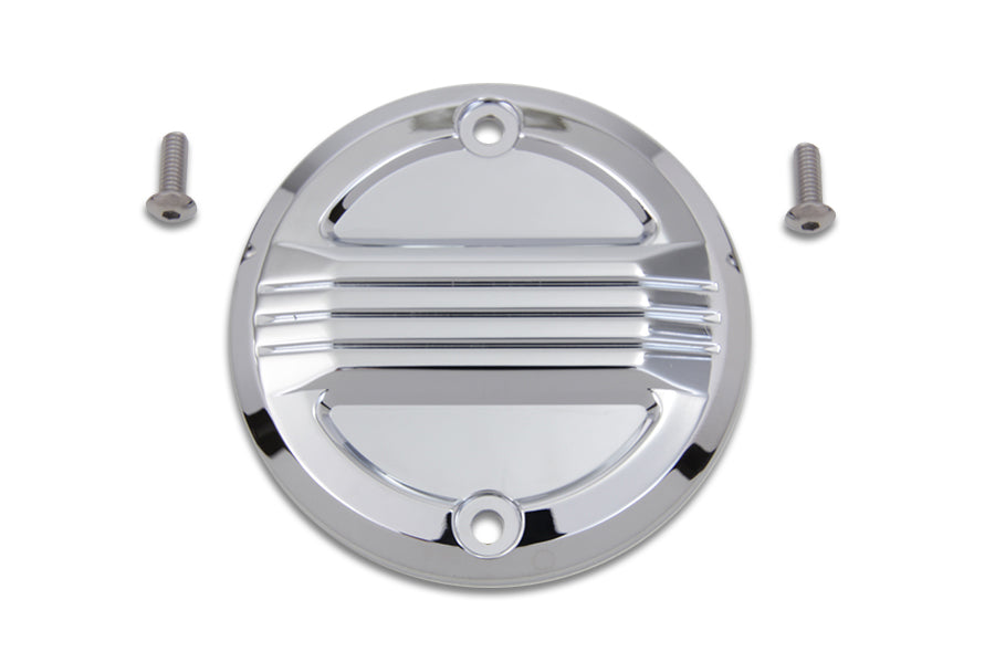 V-TWIN chrome air flow ignition system cover for electrical ignition components, featuring a sleek chrome finish.