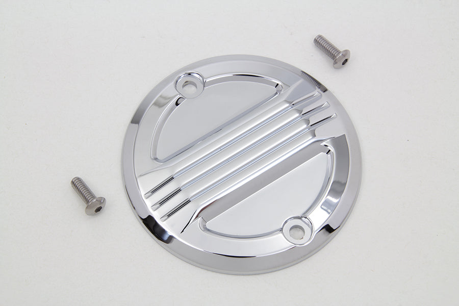 V-TWIN chrome air flow ignition system cover for electrical components, featuring a sleek, polished chrome finish.
