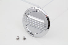 Load image into Gallery viewer, V-TWIN Chrome Air Flow Ignition System Cover for motorcycle electrical ignition systems, with a shiny chrome finish.