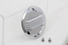 Load image into Gallery viewer, V-TWIN chrome air flow ignition system cover for electrical components, showcasing a shiny, polished finish and detailed design.