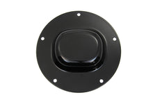 Load image into Gallery viewer, V-TWIN Black Nostalgic 5-Hole Derby Cover for drive line, featuring a vintage style with five bolt holes on a black finish.