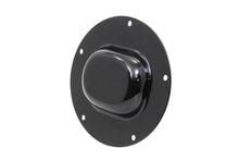 Load image into Gallery viewer, V-TWIN black nostalgic 5-hole derby cover for drive line, featuring a classic design with a smooth finish on a motorcycle engine component.