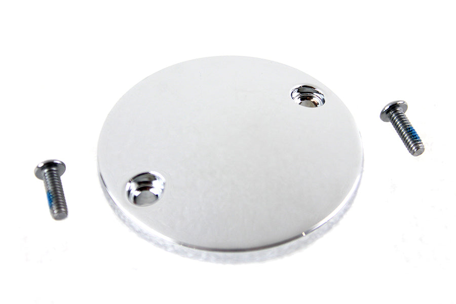 V-Twin M8 ignition system cover in smooth chrome finish, designed for motorcycle electrical components.