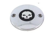 Load image into Gallery viewer, Chrome skull ignition system cover for M8 V-Twin motorcycle, electrical component with polished chrome finish.